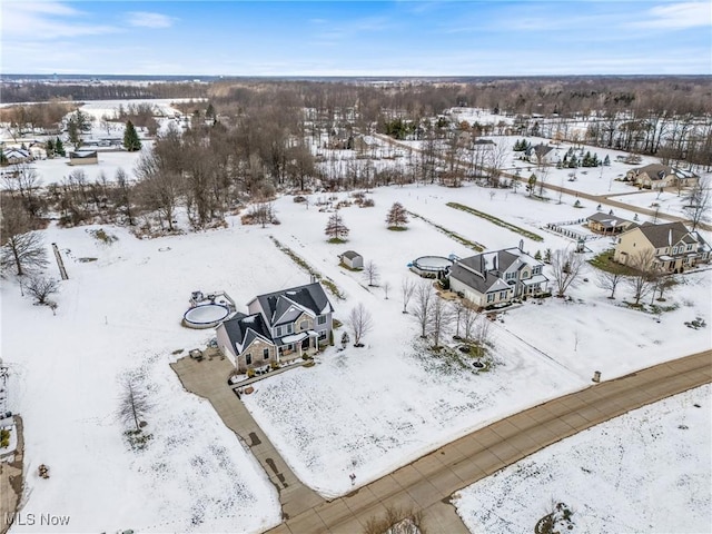 view of snowy aerial view