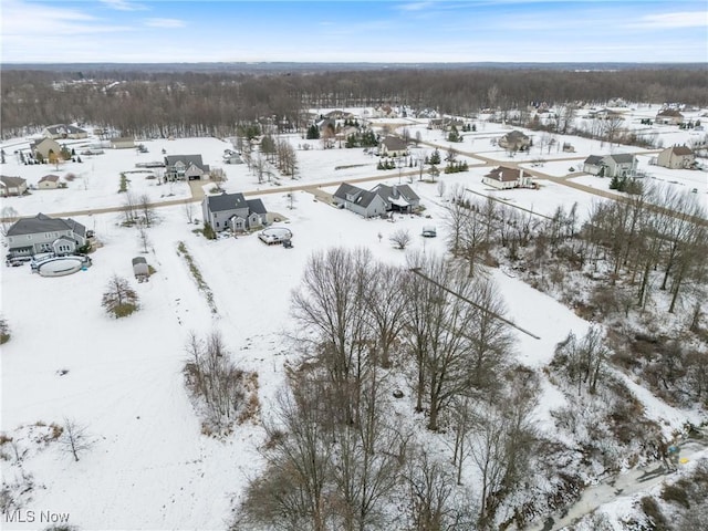 view of snowy aerial view