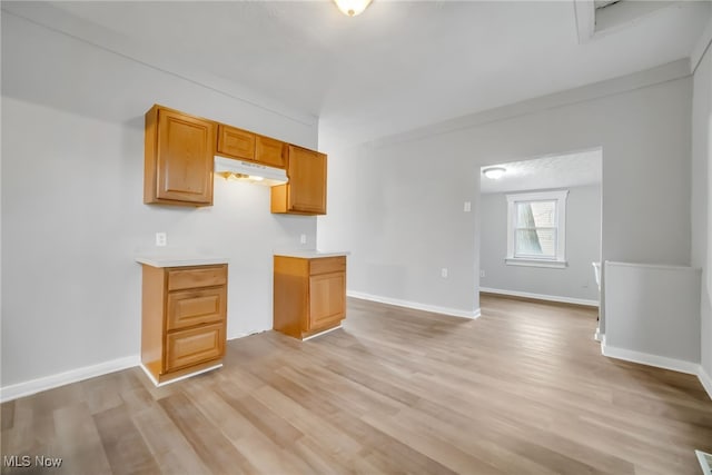 kitchen with light hardwood / wood-style floors