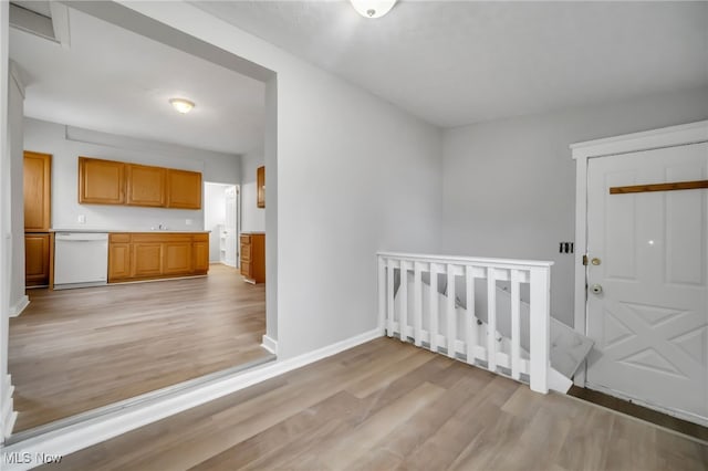 foyer featuring light wood-type flooring