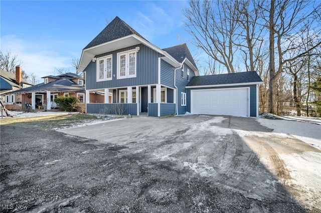 view of front of home featuring a garage