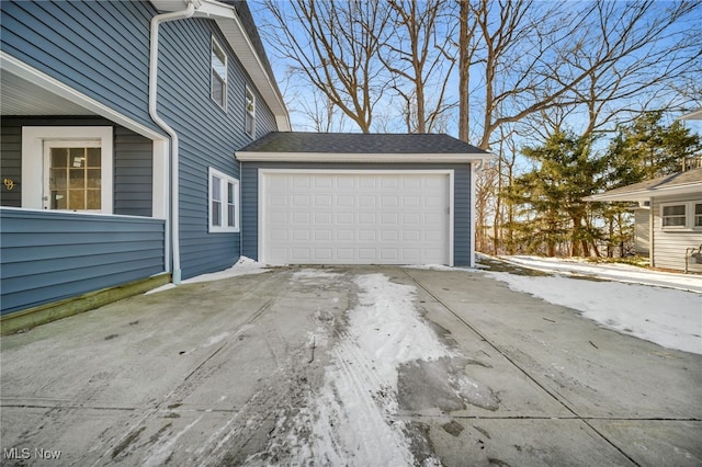 view of garage