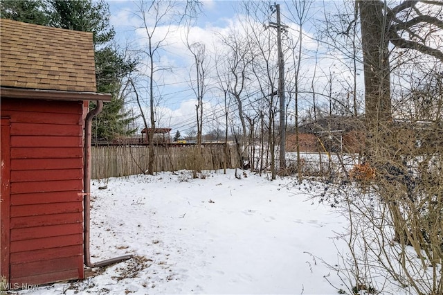 view of snowy yard