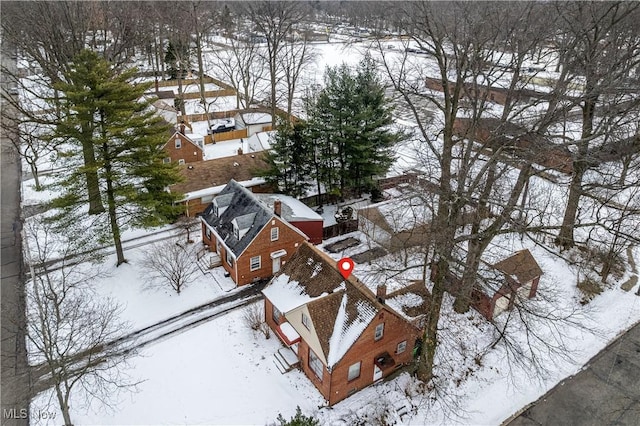 view of snowy aerial view