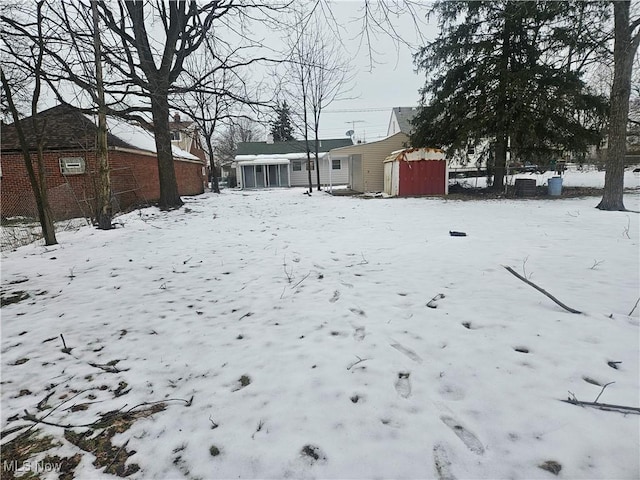 view of snowy yard