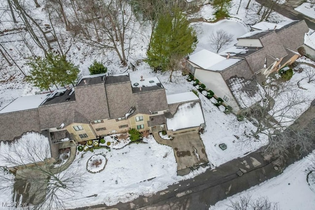 view of snowy aerial view