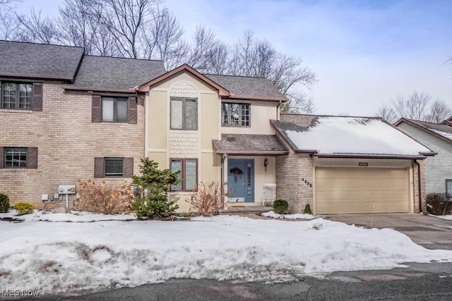 view of front of house with a garage