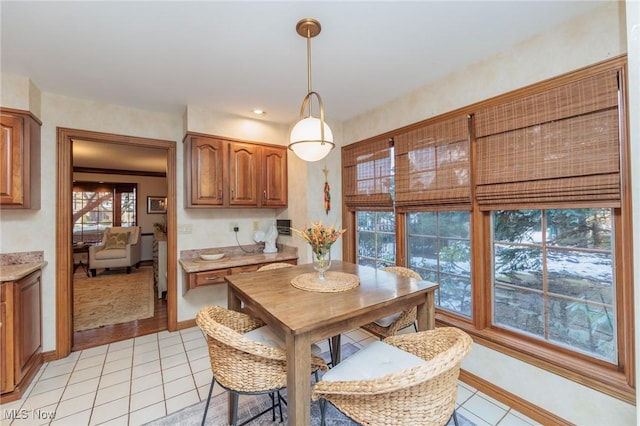 view of tiled dining room