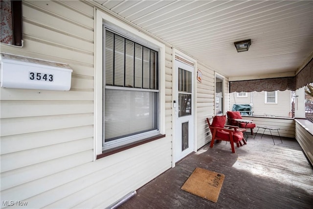 view of patio with a porch