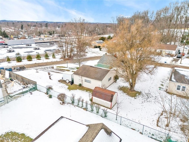 view of snowy aerial view