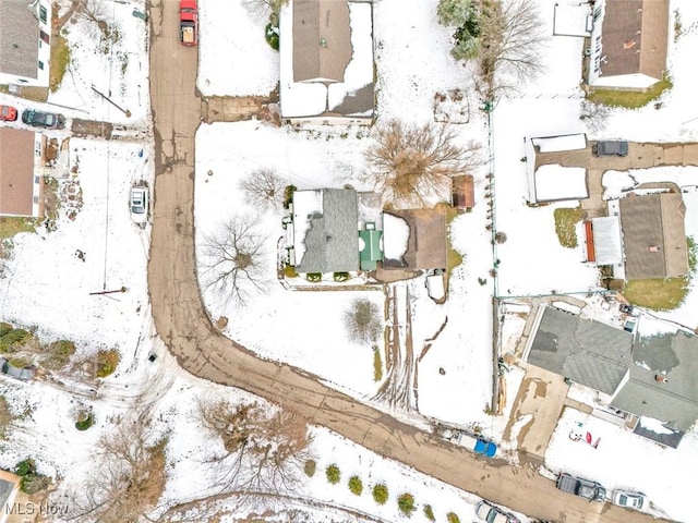 view of snowy aerial view