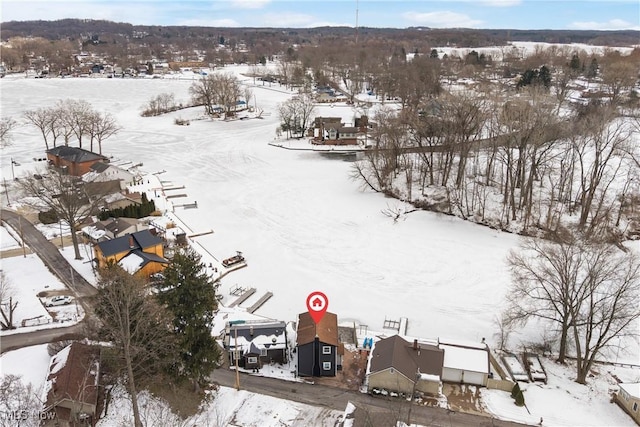 view of snowy aerial view