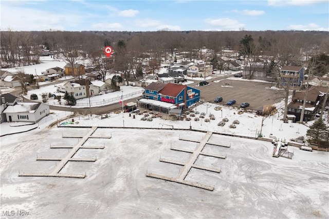 view of snowy aerial view