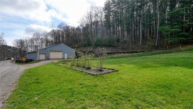 2250 Indian Camp Run Rd, New Concord, OH 43762 - view of yard with an outbuilding, driveway, and a garage