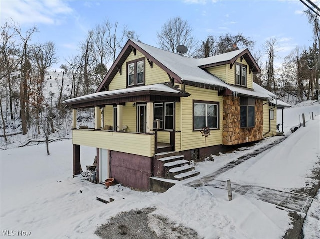 view of front of property with a porch