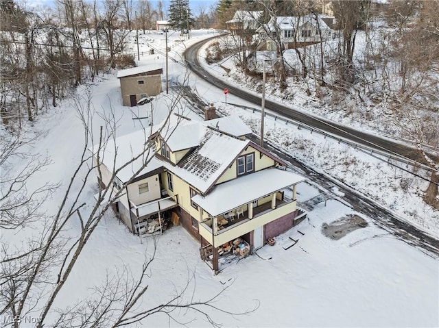 view of snowy aerial view