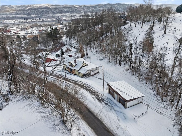 view of snowy aerial view