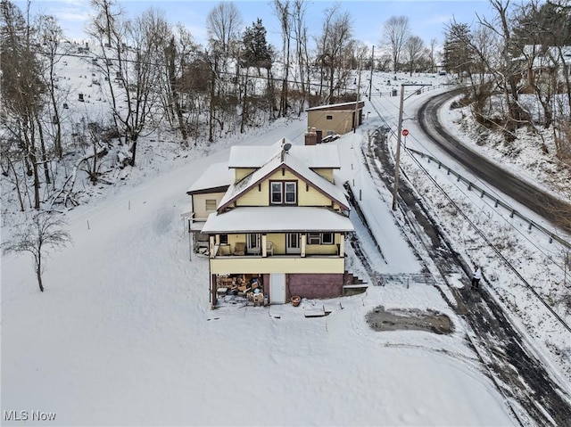 view of snowy aerial view