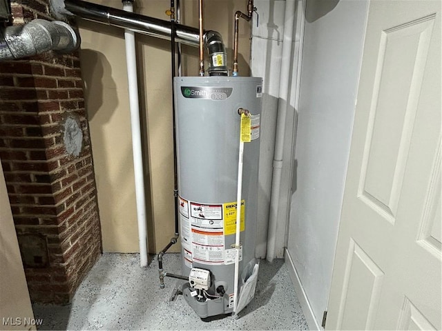 utilities featuring gas water heater