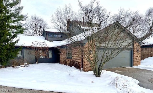 view of snow covered property