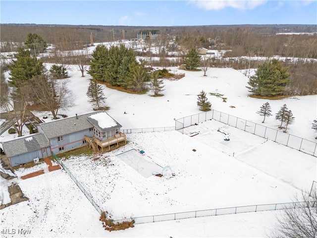 view of snowy aerial view