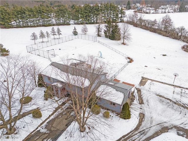 view of snowy aerial view