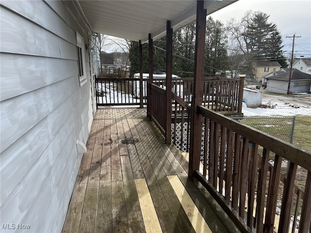 wooden deck with covered porch