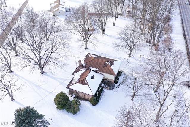 view of snowy aerial view