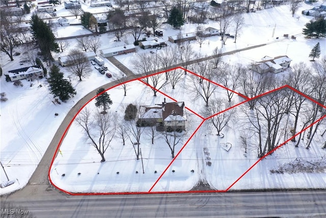 view of snowy aerial view