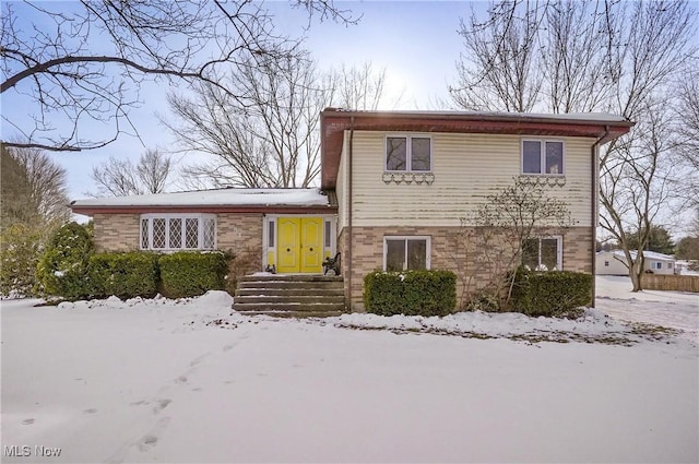 view of split level home