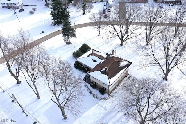 view of snowy aerial view