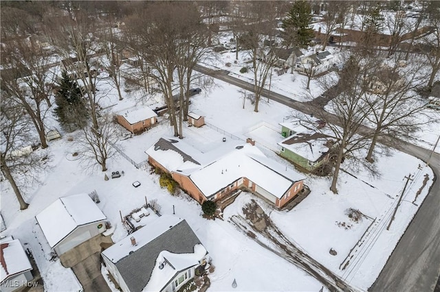 view of snowy aerial view