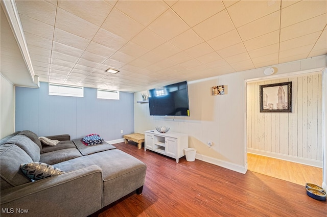 living room with wood-type flooring