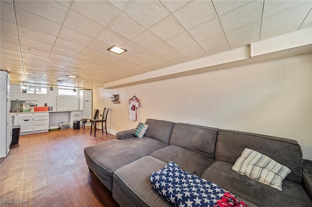 living room with hardwood / wood-style floors