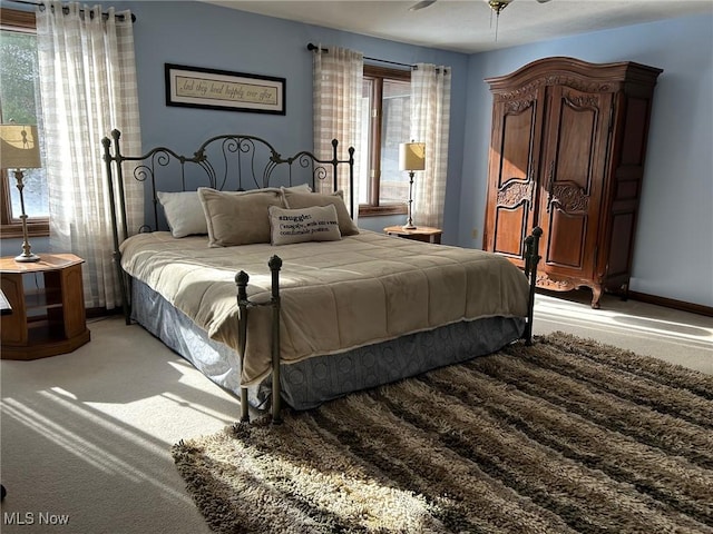 view of carpeted bedroom