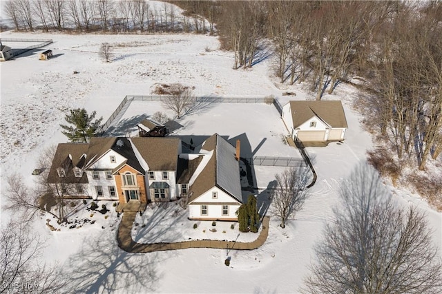 view of snowy aerial view