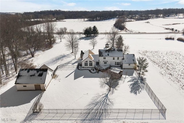 view of snowy aerial view