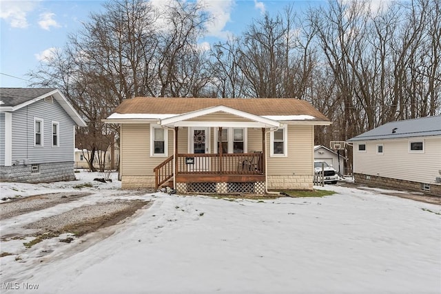 bungalow featuring a porch