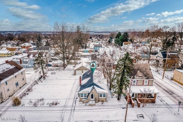 view of snowy aerial view