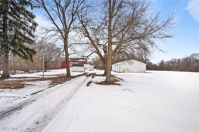 view of snowy yard