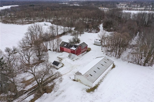 view of snowy aerial view