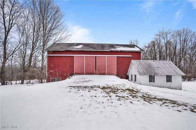 view of snow covered structure