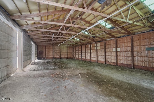 interior space featuring vaulted ceiling