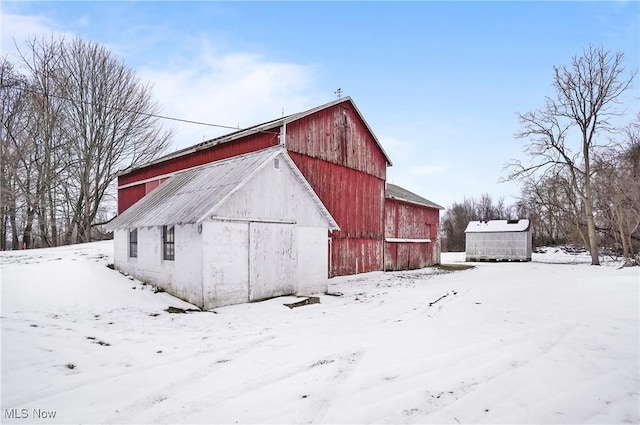 view of snow covered structure