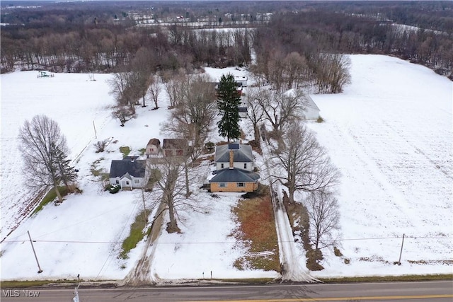 view of snowy aerial view