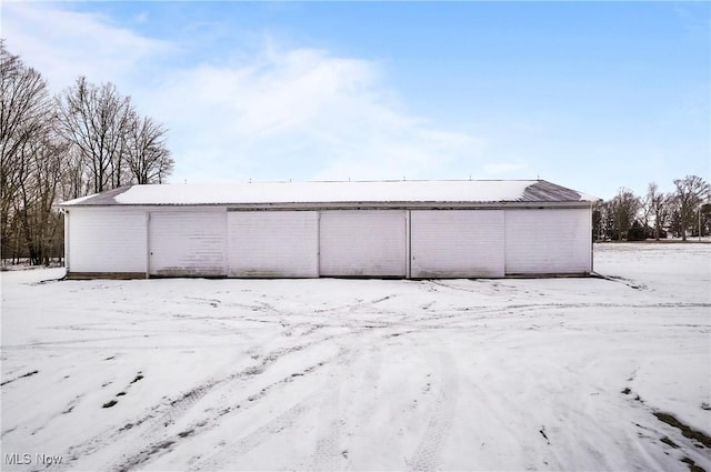 view of snow covered structure