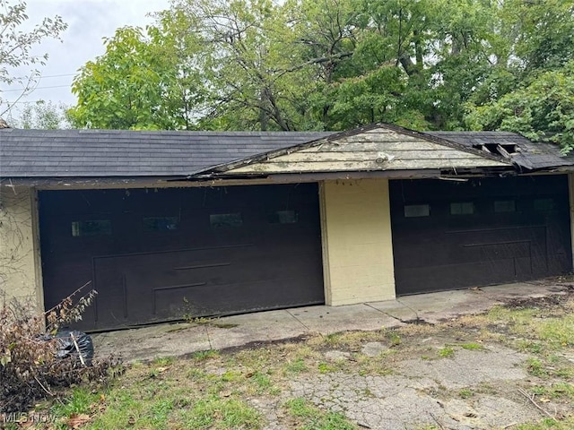 view of garage