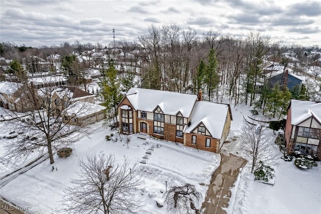 view of snowy aerial view