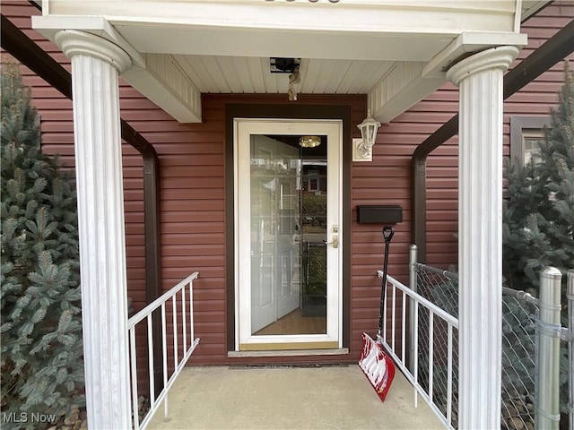 view of doorway to property