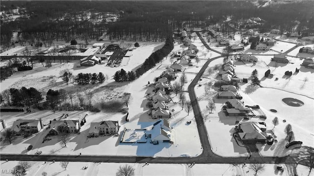 view of snowy aerial view